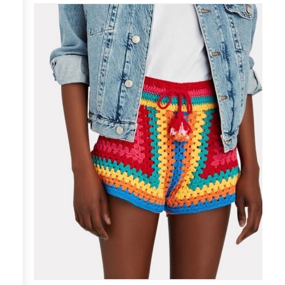 FARM Rio Pants - Farm Rio Striped‎ Scarf Crochet
Shorts Size Large NWT